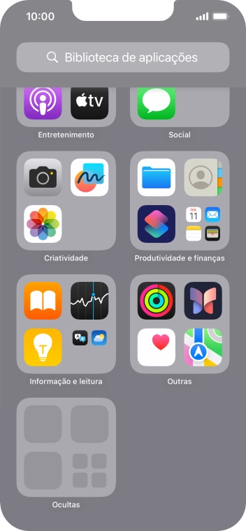 A app está agora colocada na pasta Ocultas da Biblioteca de apps.