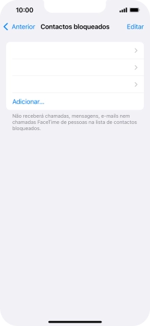 Prima Adicionar... e siga as indicações no ecrã para bloquear um contacto.