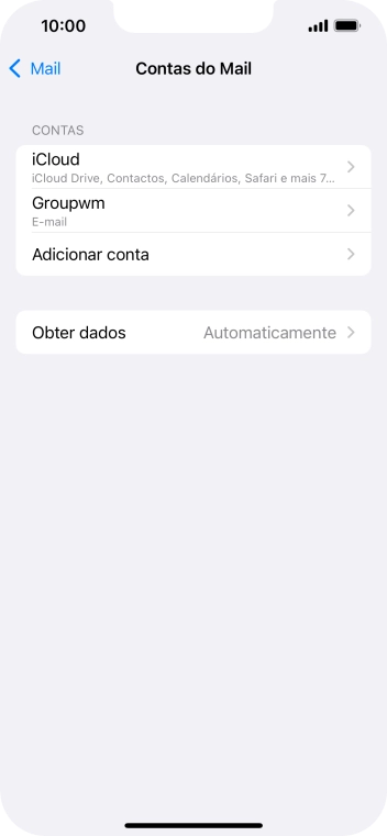 Prima o nome na conta de e-mail que acabou de criar.