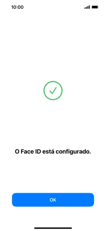 Prima OK. Se ainda não tiver escolhido um código de bloqueio do telefone, introduza um código à escolha duas vezes de seguida.