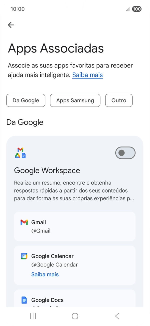 Prima o indicador junto à extensão pretendida para ativar a função.