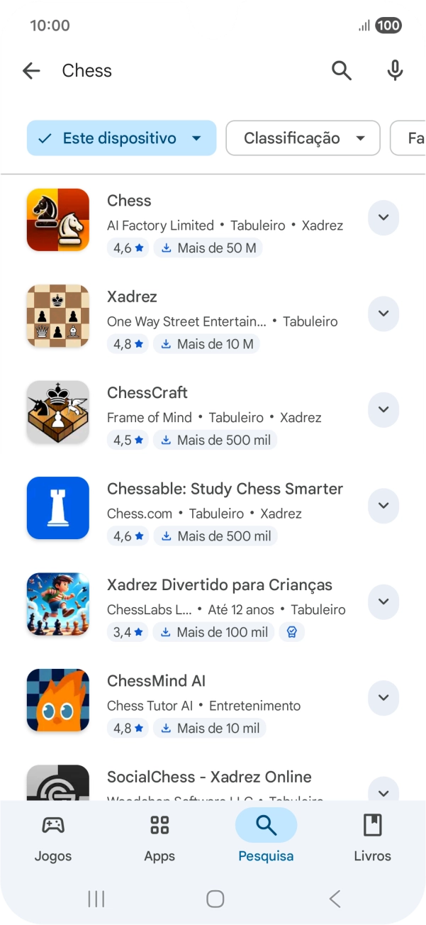 Prima a app pretendida.