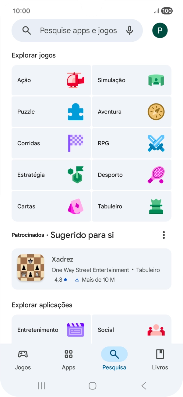 Prima a caixa de pesquisa.