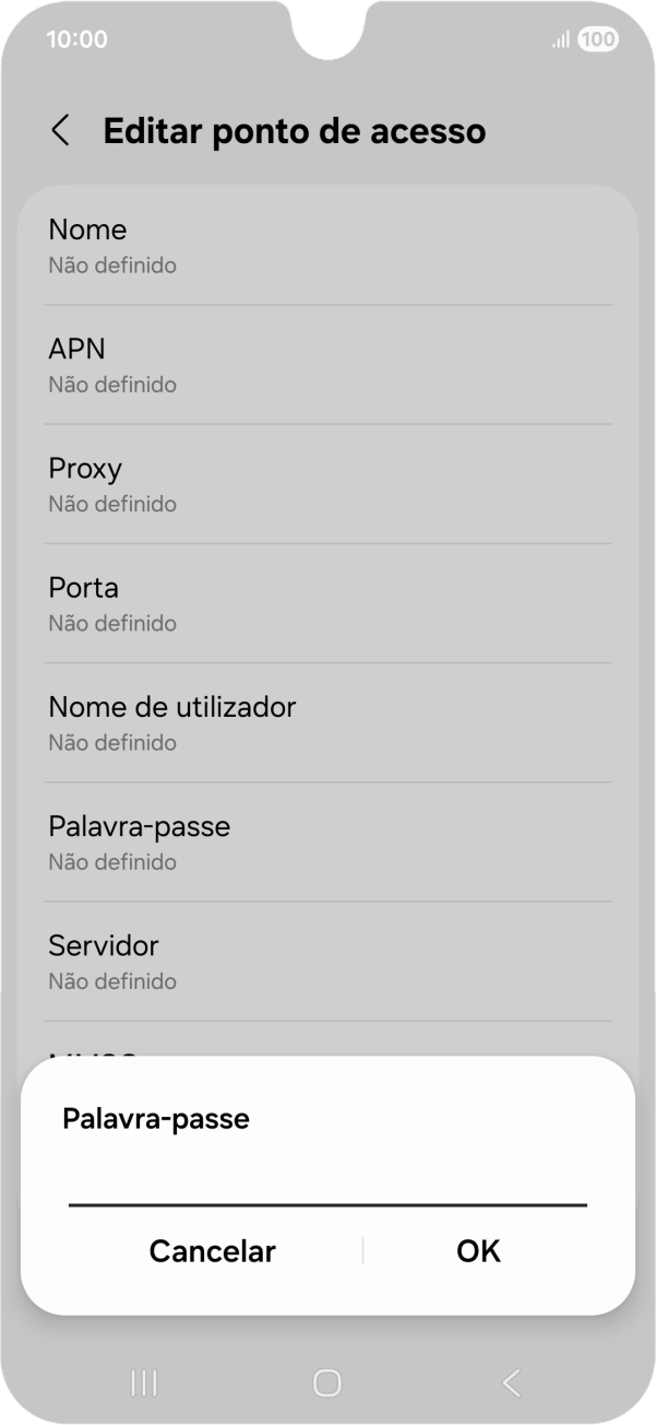 Introduza vodafone e prima OK.