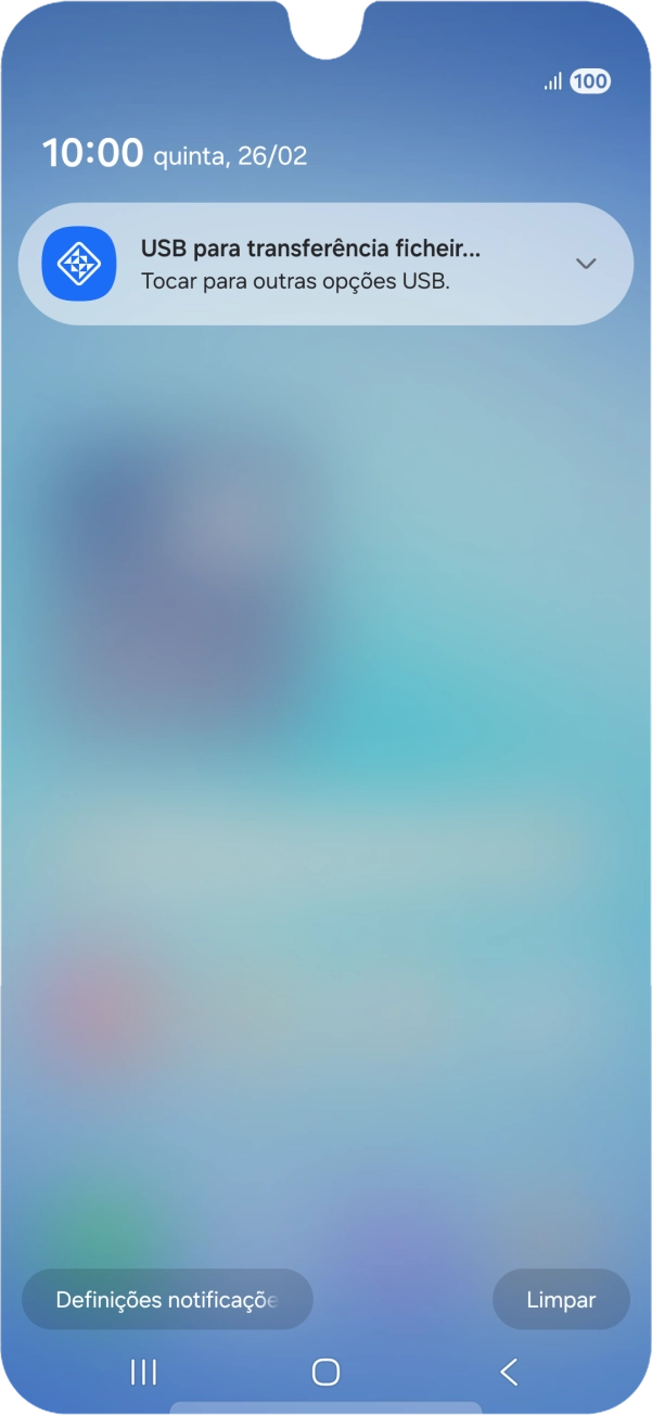 Prima Tocar para outras opções USB..