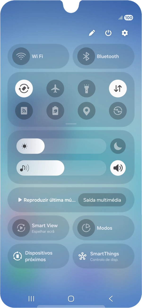 Prima o ícone de definições.