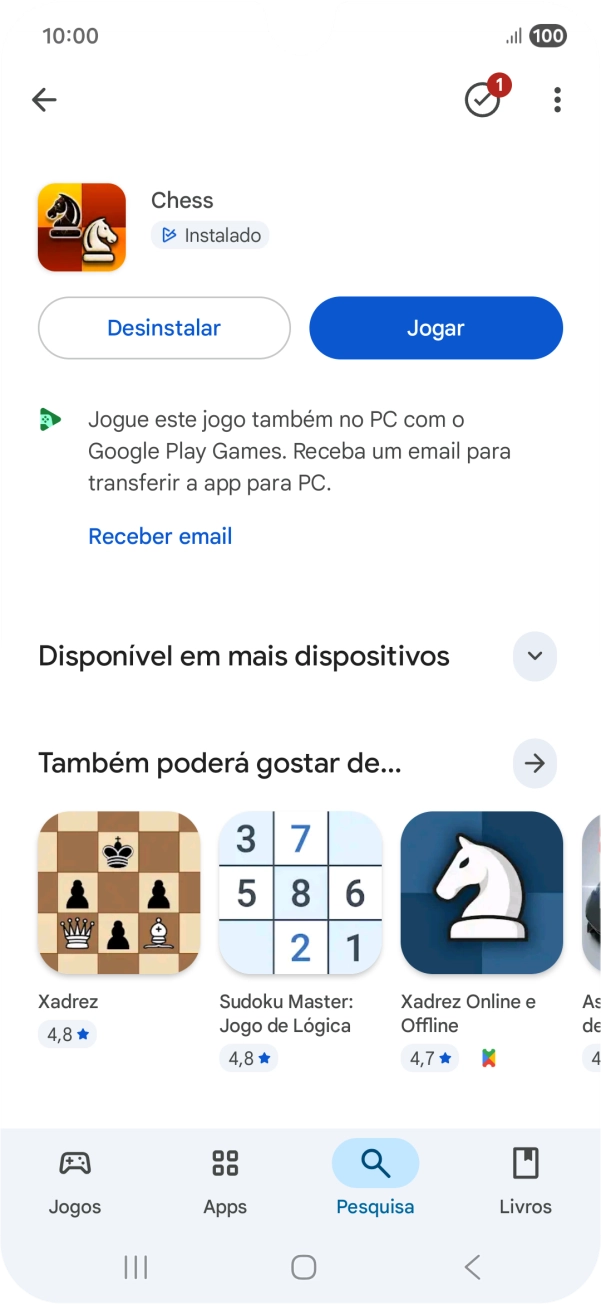 Prima a tecla de início para terminar e voltar ao ecrã inicial.