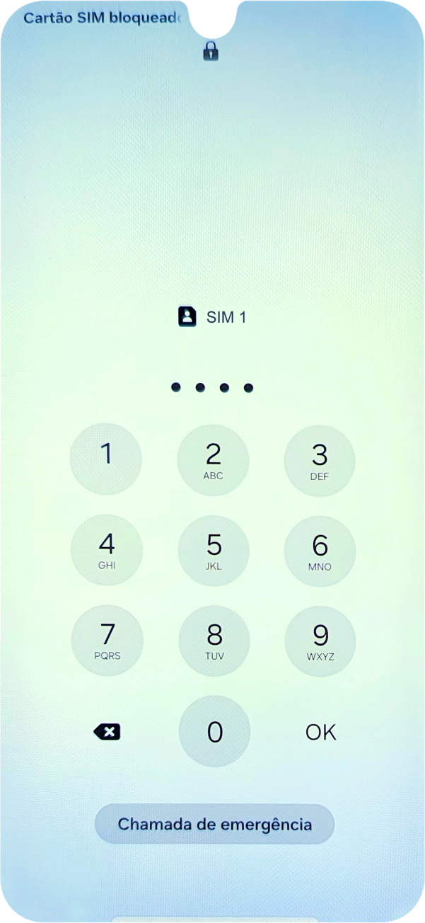 Se solicitado, deve introduzir o código PIN e premir OK.