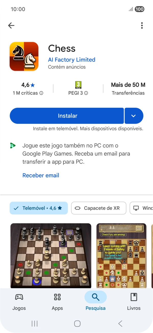 Prima Instalar e siga as indicações no ecrã para instalar a app.