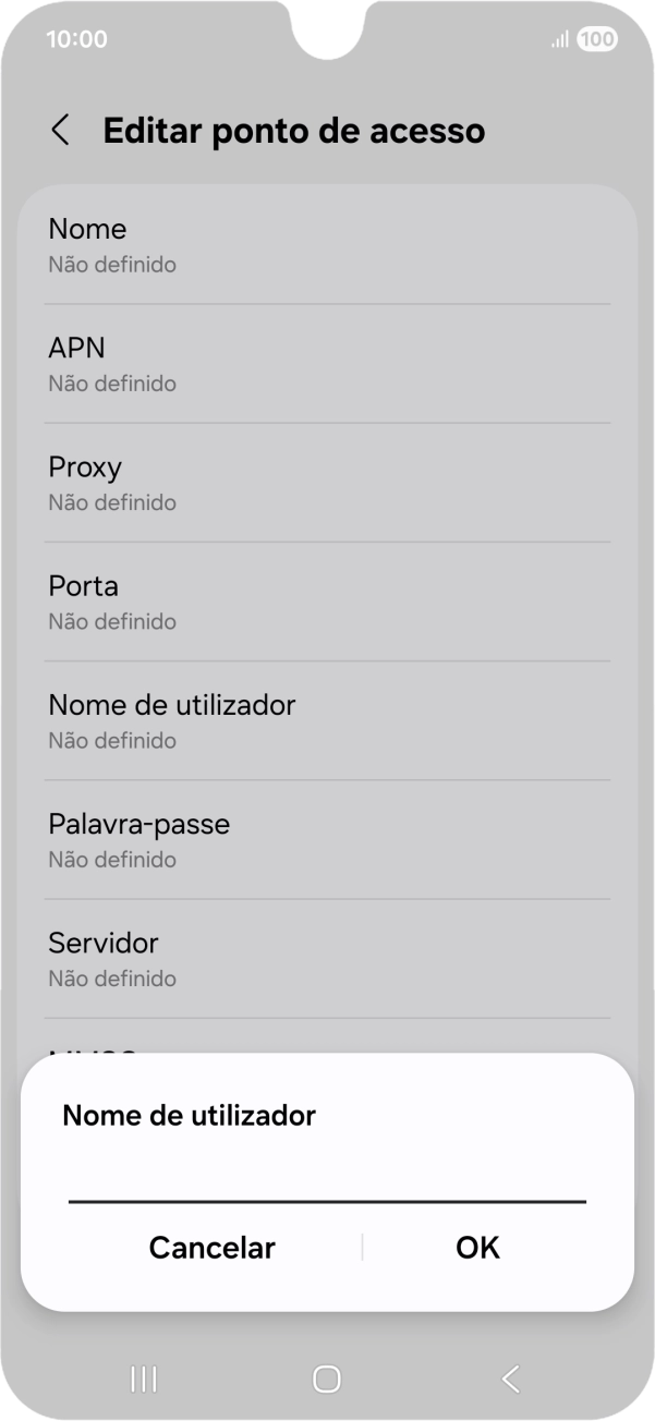 Introduza vodafone e prima OK.