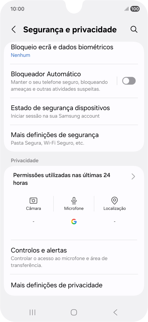 Prima Mais definições de segurança.