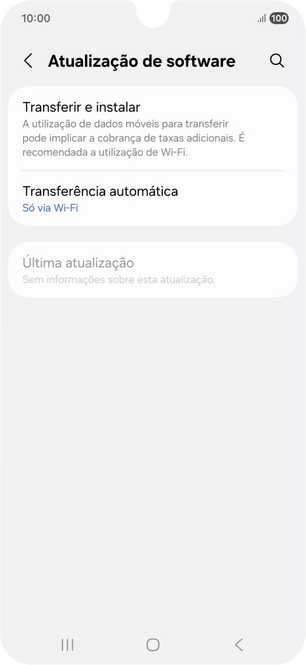Prima Transferir e instalar. Se existir uma nova versão de software disponível, será agora indicado no ecrã. Siga as indicações no ecrã para atualizar o software do telefone.