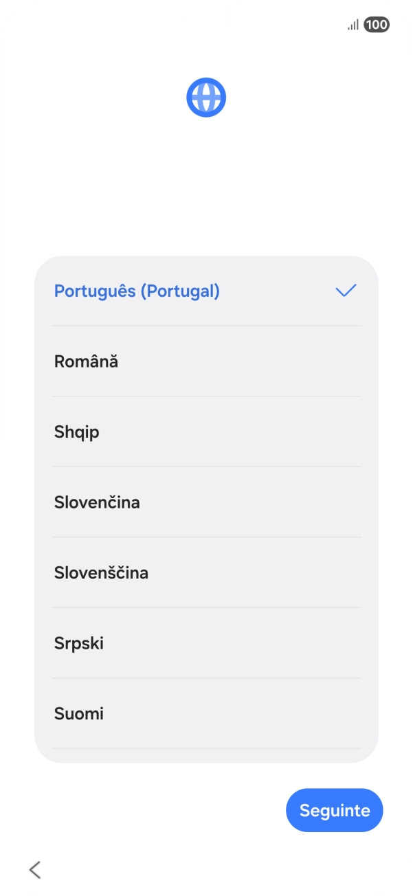 Prima o idioma pretendido.
