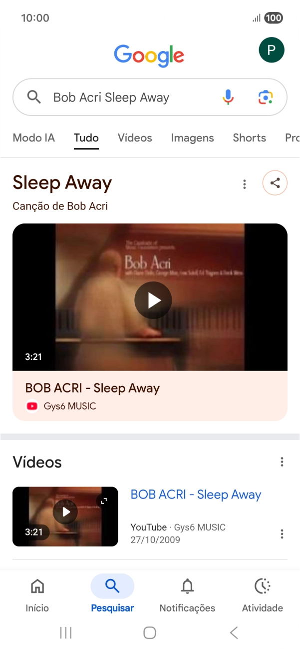 Siga as indicações no ecrã  para utilizar os resultados da pesquisa.