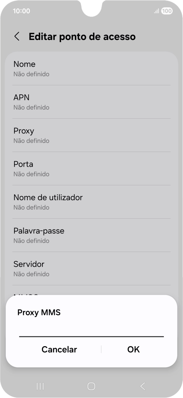 Introduza iproxy.vodafone.pt e prima OK.