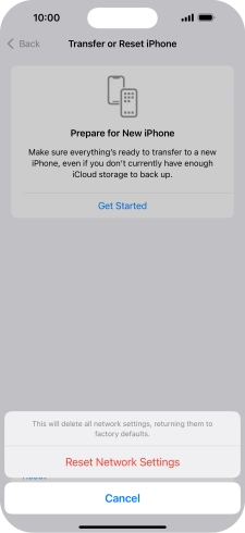 Press Reset Network Settings.