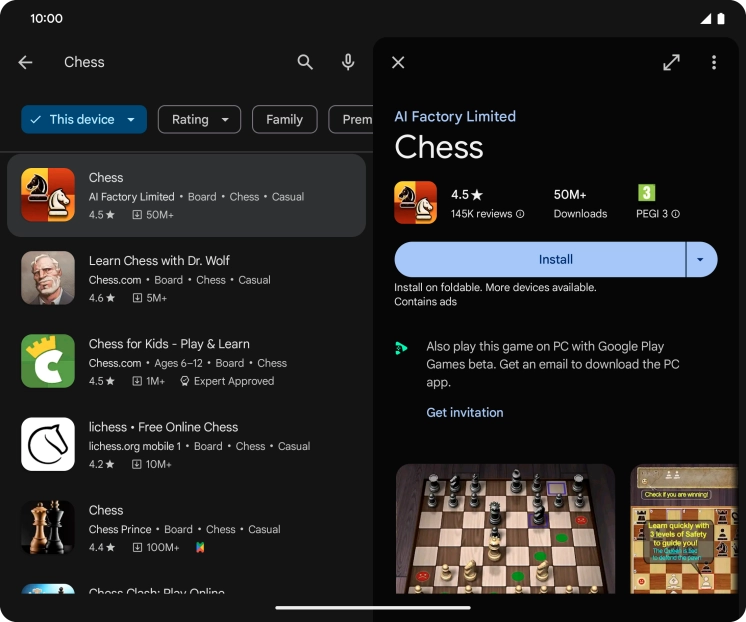 Press Install and follow the instructions on the screen to install the app.