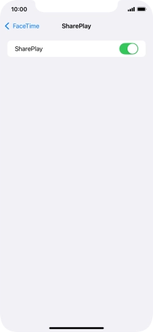 Press the indicator next to 'SharePlay' to turn the function on or off.