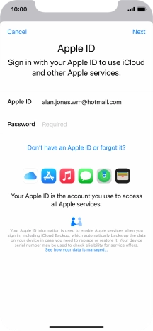 Press the field next to 'Password' and key in the password for your Apple ID.