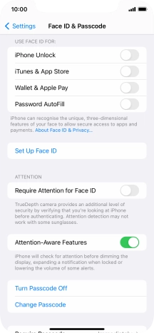 Press Turn Passcode Off and key in the lock code.