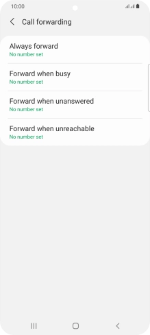 Press the required divert type.