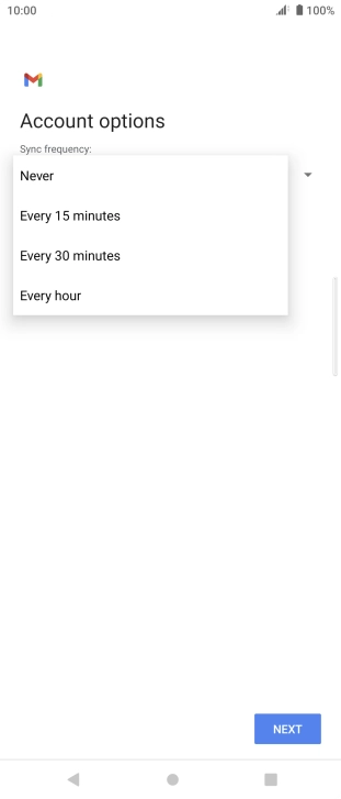 Press the required setting. Press the required setting.