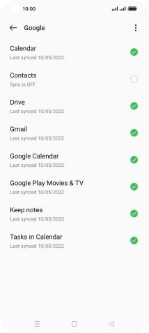 Press the field next to 'Contacts' to turn on the function.