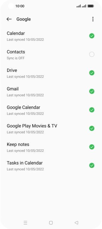 Press the field next to 'Contacts' to turn on the function.