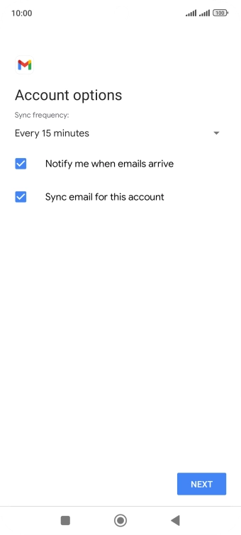 Press the drop down list below 'Sync frequency:'. Press the drop down list below 'Sync frequency:'.