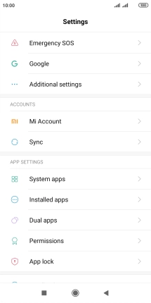 Press Additional settings.
