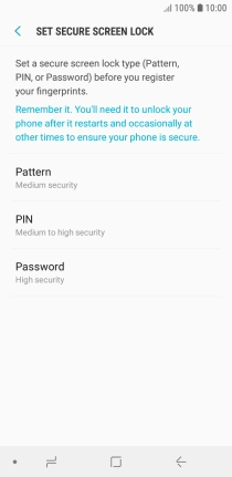 Press the required phone lock code and follow the instructions on the screen to create an additional phone lock code.
