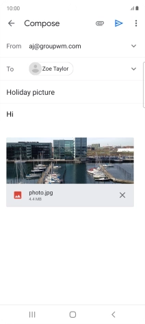 Press the send icon when you've finished your email.