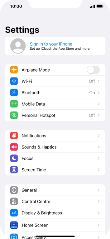 Press Sign in to your iPhone.
