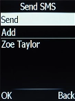 Press the Navigation key when you've written your text message.