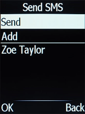 Press the Navigation key when you've written your text message.