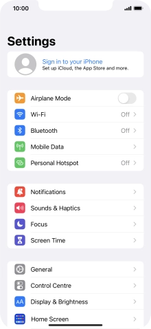Press Sign in to your iPhone.