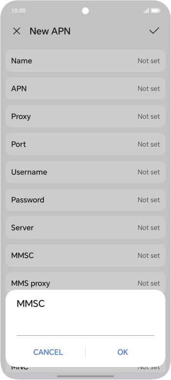 Key in http://mmsc.mms.o2.co.uk:8002 and press OK.