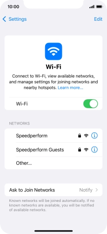 Press the required WiFi network and key in the password for the WiFi network.