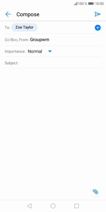 Press the field next to 'Subject:' and key in the required subject. Press the field next to 'Subject:' and key in the required subject.