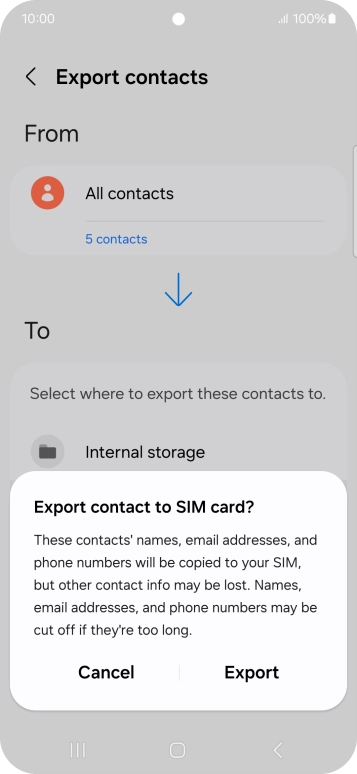 Press Export.