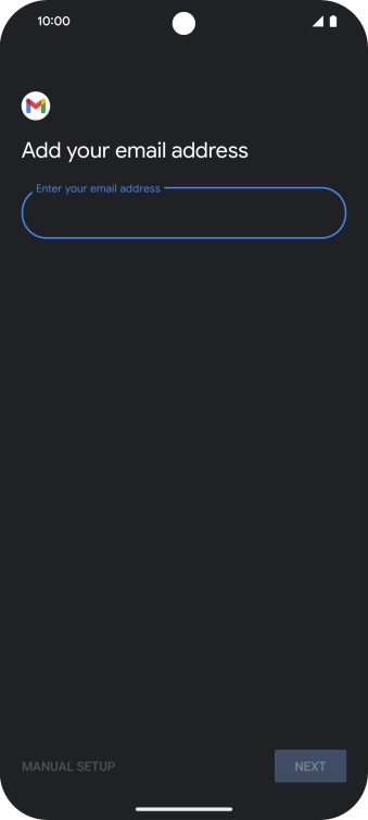 Press the field below 'Enter your email address' and key in your email address.