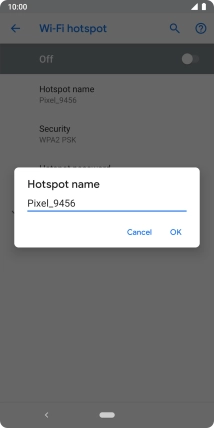 Key in the required WiFi hotspot name and press OK.