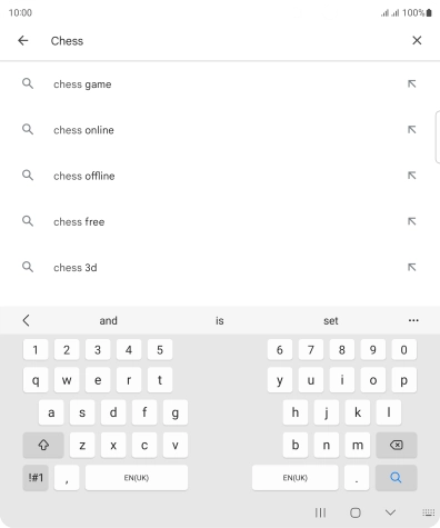 Key in the name or subject of the required app and press the search icon.