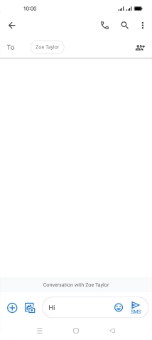 Press the send icon when you've finished your text message.