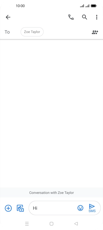 Press the send icon when you've finished your text message.