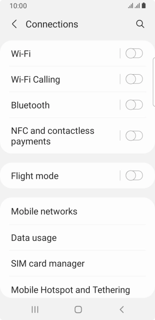 Press Mobile networks.