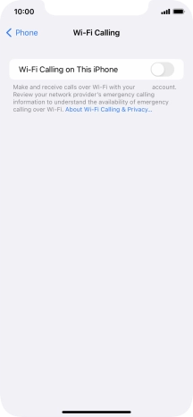 Press the indicator next to 'Wi-Fi Calling on This iPhone' to turn the function on or off.