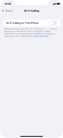 Press the indicator next to 'Wi-Fi Calling on This iPhone' to turn the function on or off.