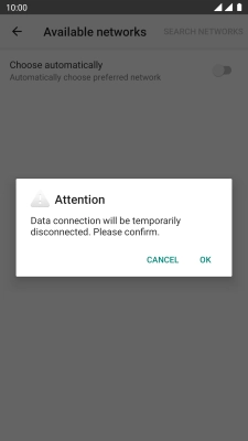 Press OK to turn off the function and wait while your phone searches for networks.