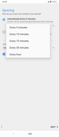 Press the required setting.